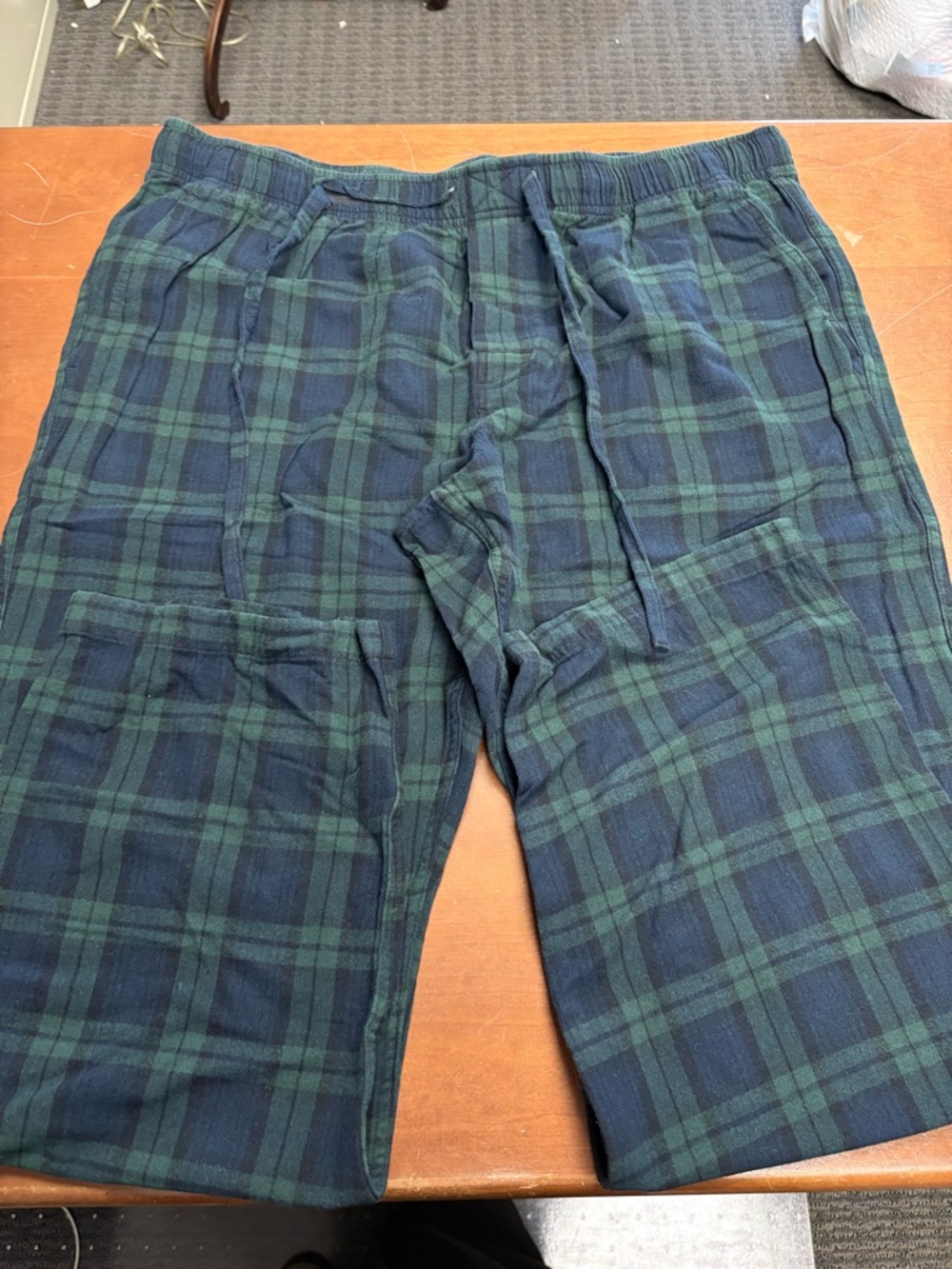 J. Crew Navy and Green Plaid Lounge Pajama Set